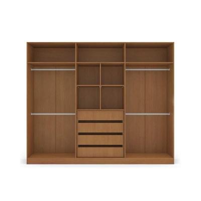 Guarda Roupa Casal Valência 6 Portas de Bater 4 Gavetas Branco-Azul Politorno