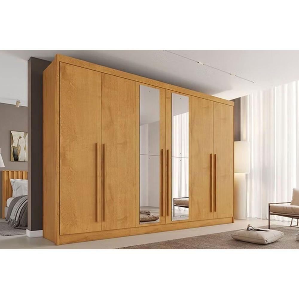 Guarda Roupa 6 Portas (2 C/ Espelho) E 4 Gavetas Alba Plus Peroba - Europa - 1
