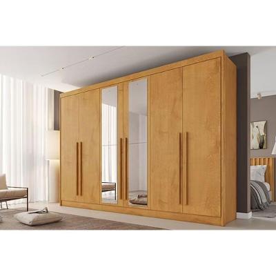 Guarda Roupa Casal Alba Plus 6 Portas de Bater 4 Gavetas Peroba MDF