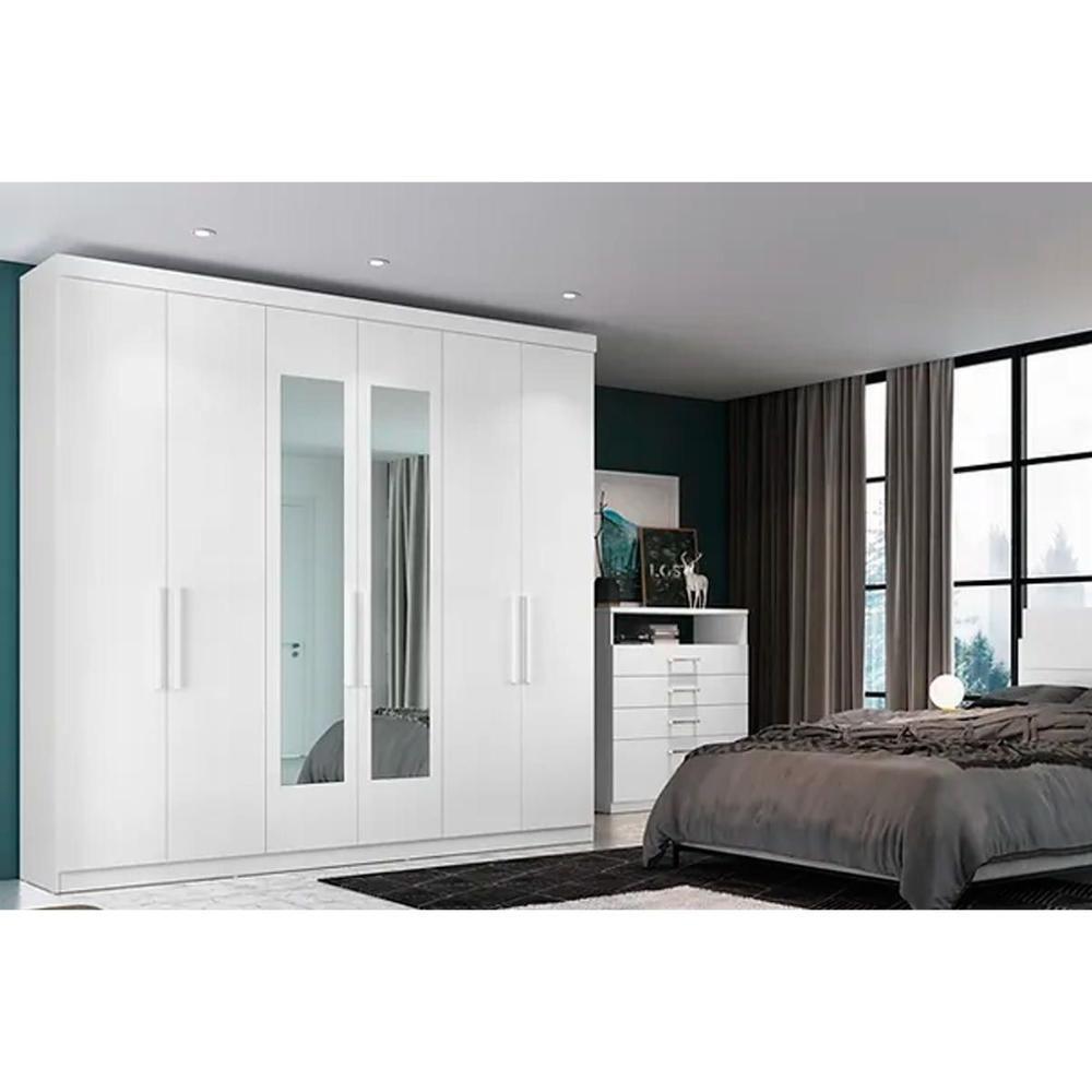 Guarda Roupa 6 Portas (2 C/ Espelho) E 2 Gavetas Ph1707 Cedro/off White - Herval - 5