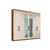 Guarda Roupa 6 Portas (2 C/ Espelho) E 2 Gavetas Ph1707 Carvalho Vermontt/off White - Herval - 1