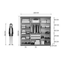 Guarda Roupa 6 Portas (2 C/ Espelho) E 2 Gavetas Ph1707 Carvalho Vermontt/off White - Herval - 2