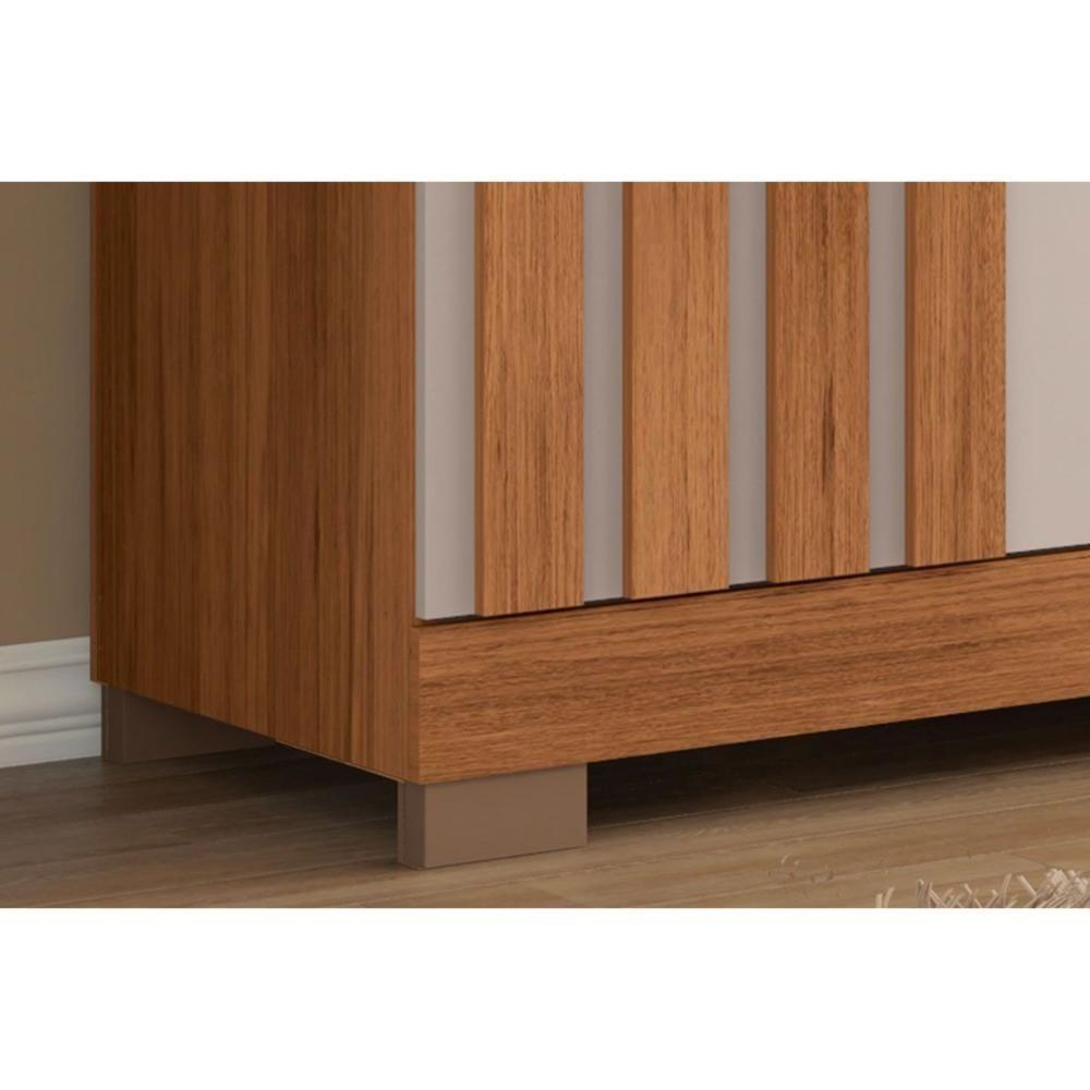 Guarda Roupa 5 Portas E 2 Gavetas C/ Espelho Sophia Lux Freijo/off White - Caemmun - 4