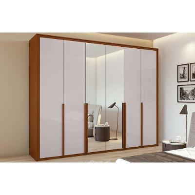Guarda Roupa 6 Portas (1 C/ Espelho) E 6 Gavetas Imperatore Frassino/off White - Lopas