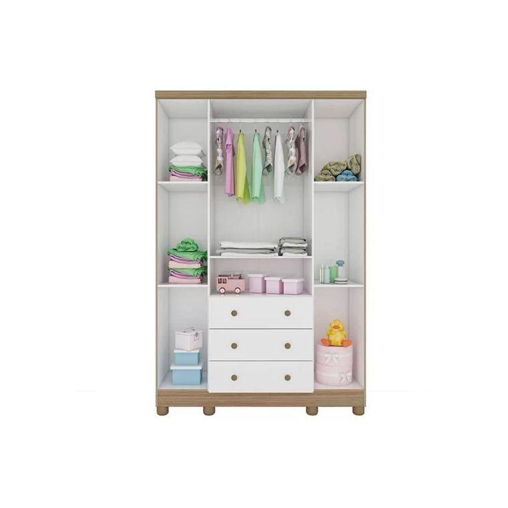 Guarda Roupa 4 Portas Uli C/ E 3 Gavetas Branco - Peroba - 6