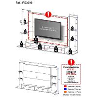 Painel Com 4 Leds Para Tv Até 60´´ Vegas Fg3396 Preto - 5