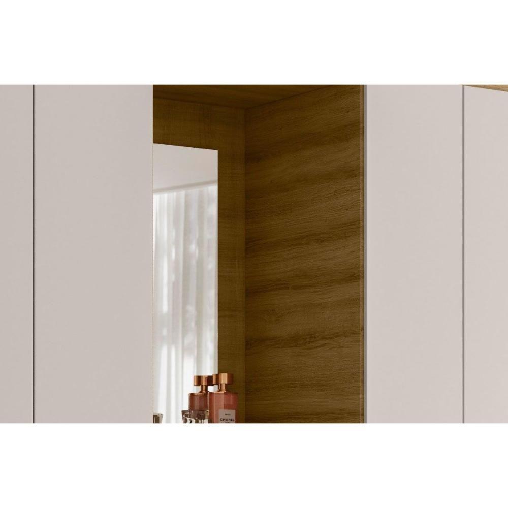 Guarda Roupa 4 Portas E 3 Gavetas C/ 1 Espelho Clapton Freijo/off White - Caemmun - 6