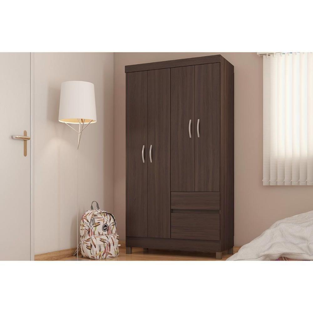 Guarda Roupa 4 Portas E 2 Gavetas Lotus Cafe Touch - Demóbile - 1