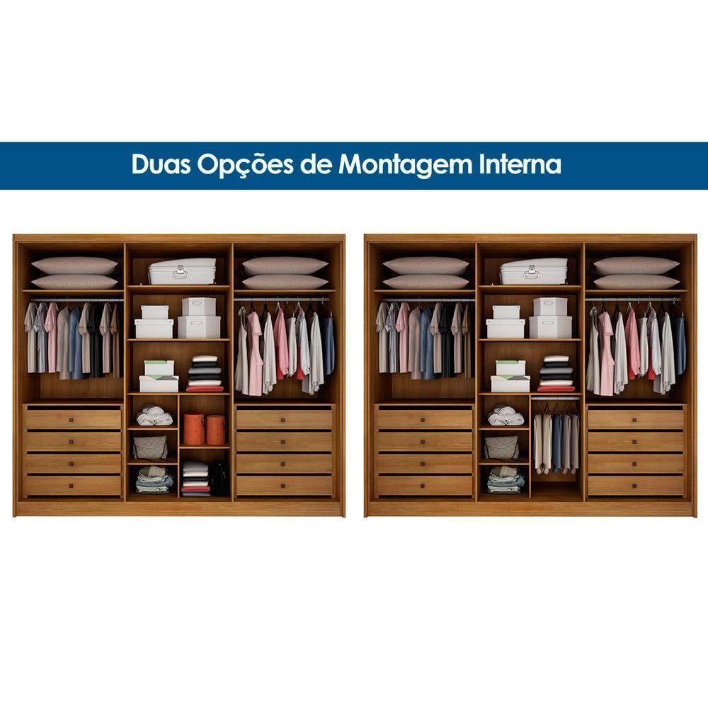 Guarda Roupa 6 Portas E 8 Gavetas Himalaia/bandeira Cumaru/fendi 25 - Novo Horizonte - 2