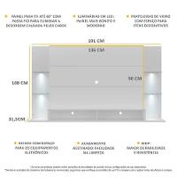 Painel Com 4 Leds Para Tv Até 60´´ Vegas Fg3396 Branco - 7