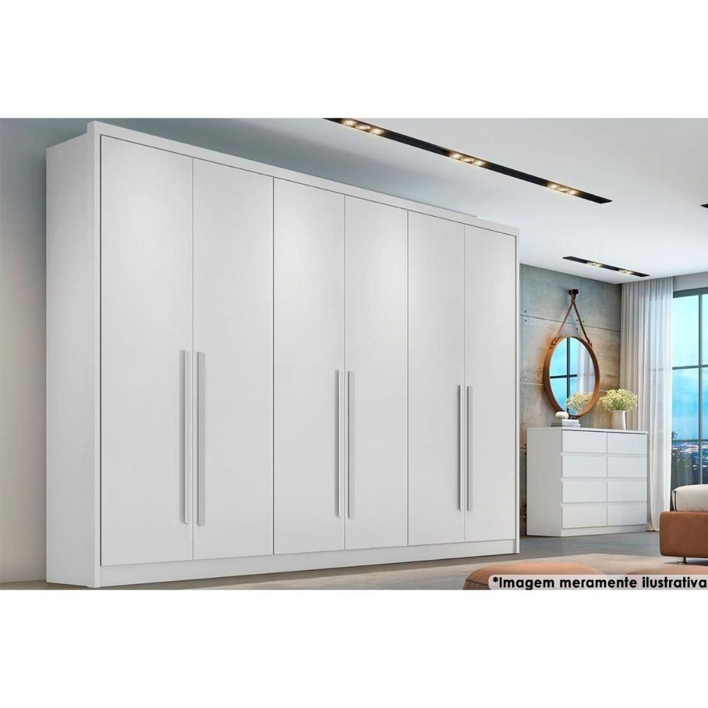 Guarda Roupa 6 Portas E 6 Gavetas Robust/livorno Neve - Novo Horizonte - 1