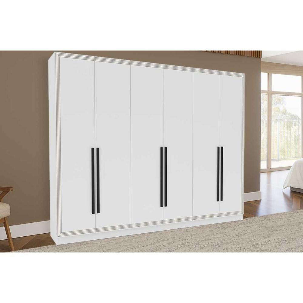 Guarda Roupa 6 Portas E 4 Gavetas Valência Branco - Politorno - 1