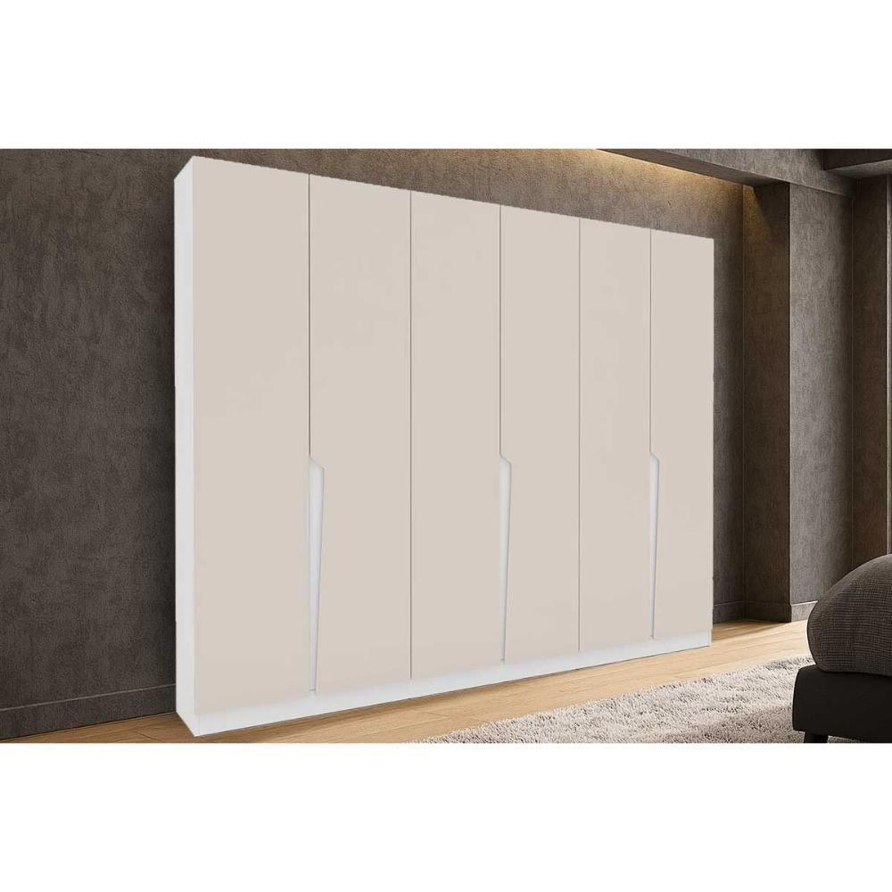 Guarda Roupa 6 Portas E 4 Gavetas Porto Branco/creme - Politorno - 1