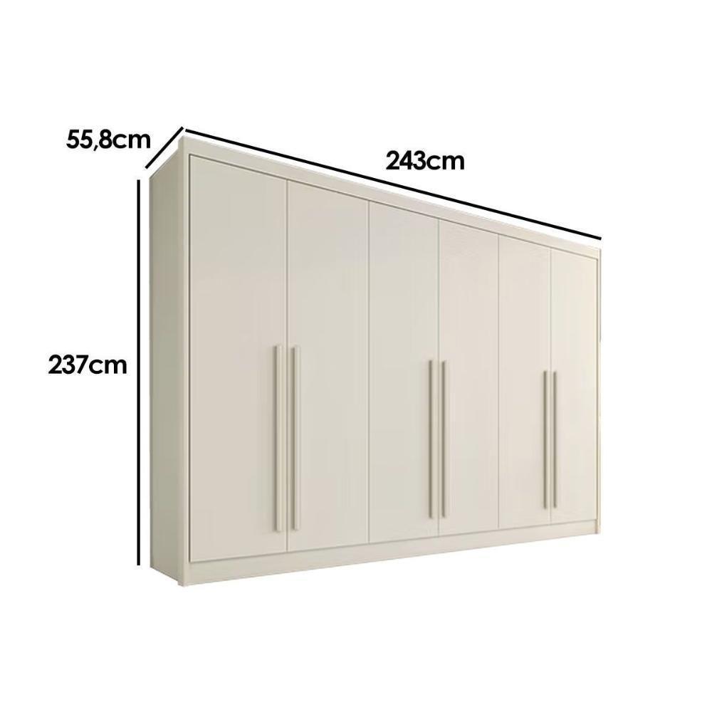Guarda Roupa 6 Portas E 4 Gavetas Alba Plus Off White/peroba - Europa - 2