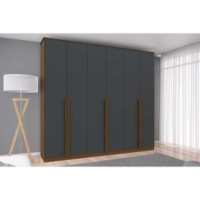 Guarda Roupa 6 Portas E 3 Gavetas Ph 1803 Carvalho Vermontt/grafite - Herval