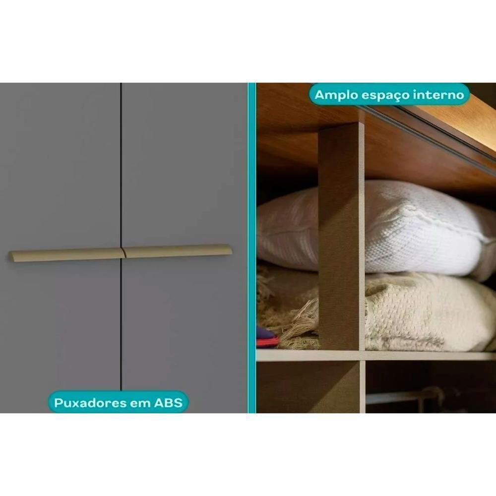 Guarda Roupa 6 Portas E 3 Gavetas C/ Pés Belmont 1154 Freijo/cinza - Carraro - 5