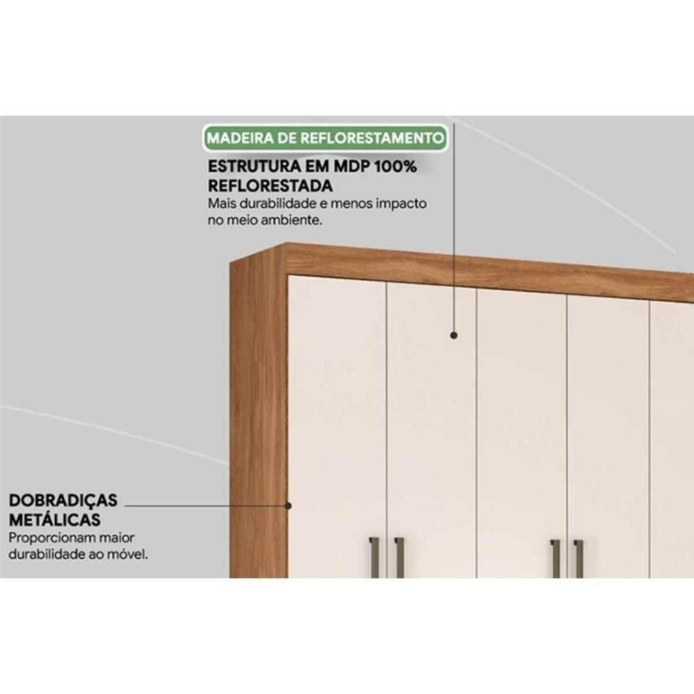 Guarda Roupa 6 Portas E 2 Gavetas Verso Branco - Demóbile - 2