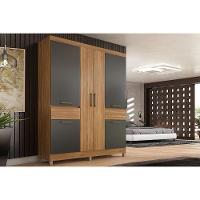 Guarda Roupa 6 Portas E 2 Gavetas Mauá Amendola/grafito Prime Tx - Demóbile - 1