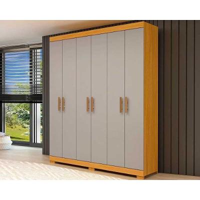 Guarda Roupa Casal Lana 6 Portas de Abrir 2 Gavetas Cinamomo ACP Móveis