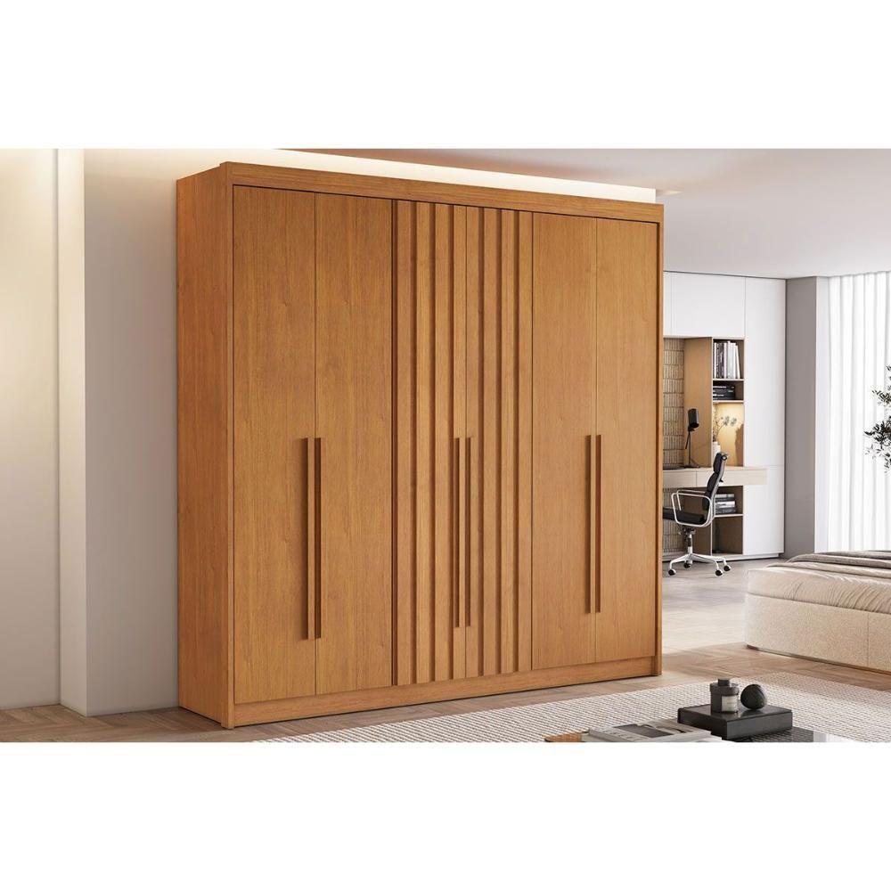 Guarda Roupa 6 Portas (2 Ripadas) E 6 Gavetas Portugal Cinamomo - Conquista - 1