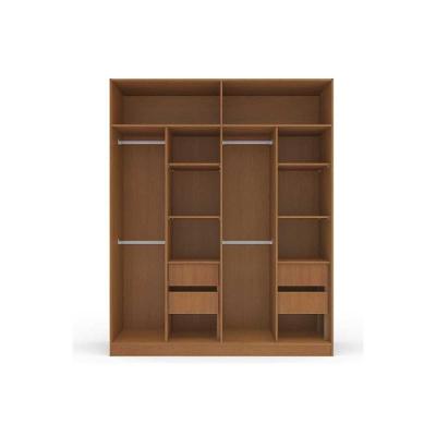 Guarda Roupa Casal Lisboa 4 Portas de Bater 4 Gavetas Branco MDF-MDP Politorno