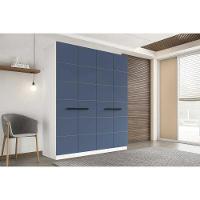 Guarda Roupa 4 Portas E 4 Gavetas Lisboa Branco/azul - Politorno - 1