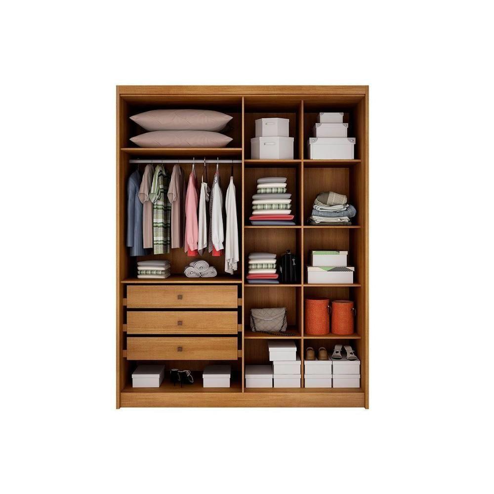 Guarda Roupa 4 Portas E 3 Gavetas Moderni/sevilha Plus Cumaru/fendi 25 - Novo Horizonte - 3