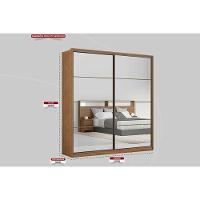 Guarda Roupa Casal 2 Portas De Correr C/ Espelho E 3 Gavetas Belga Amêndola Touch - Demóbile - 3