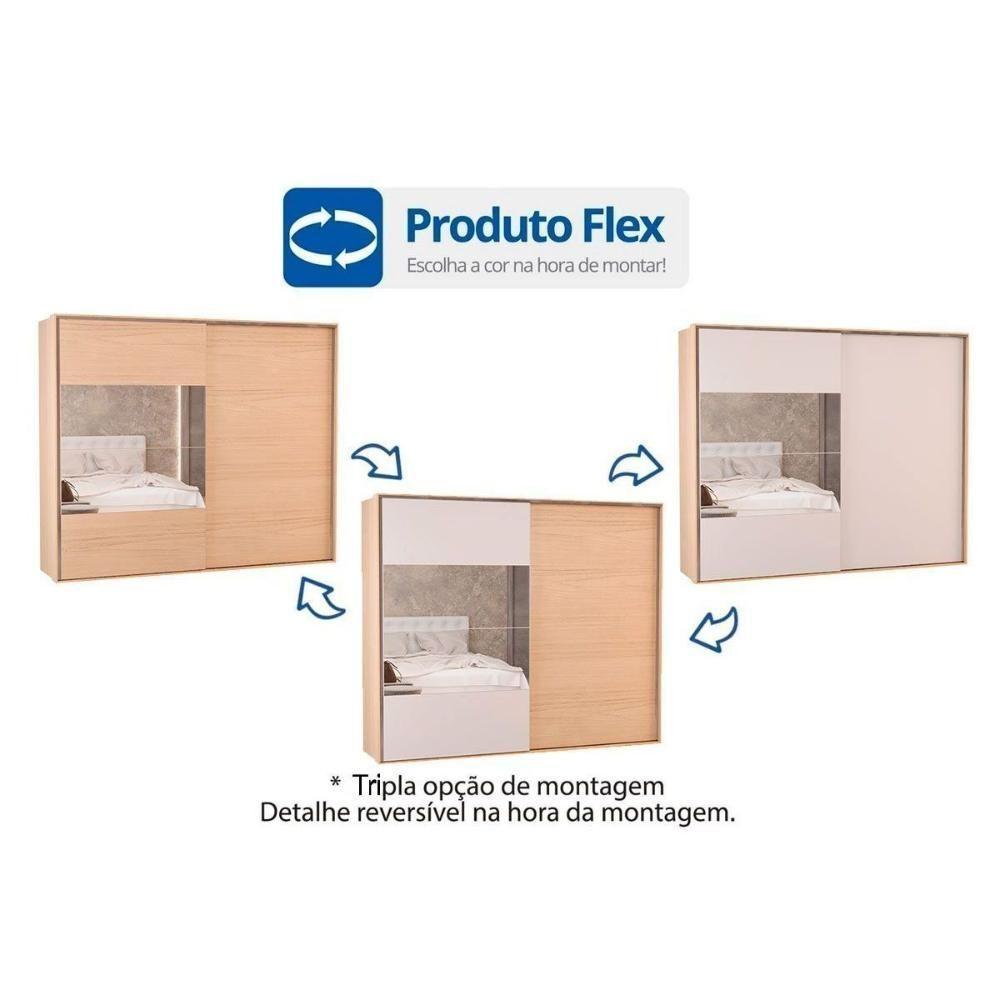 Guarda Roupa Casal 2 Portas De Correr (1 C/ Espelho) E 4 Gavetas Ph 1806 Carvalho Nature/off White - Herval - 3