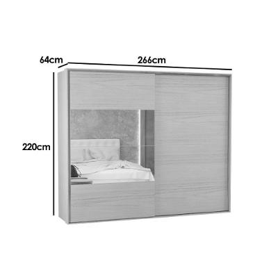 Guarda Roupa Casal PH 1806 2 Portas de Correr 4 Gavetas Nature-Off White