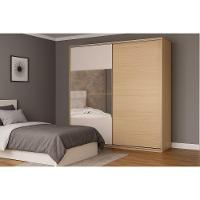 Guarda Roupa Casal 2 Portas De Correr (1 C/ Espelho) E 4 Gavetas Ph 1806 Carvalho Nature/off White - Herval - 5