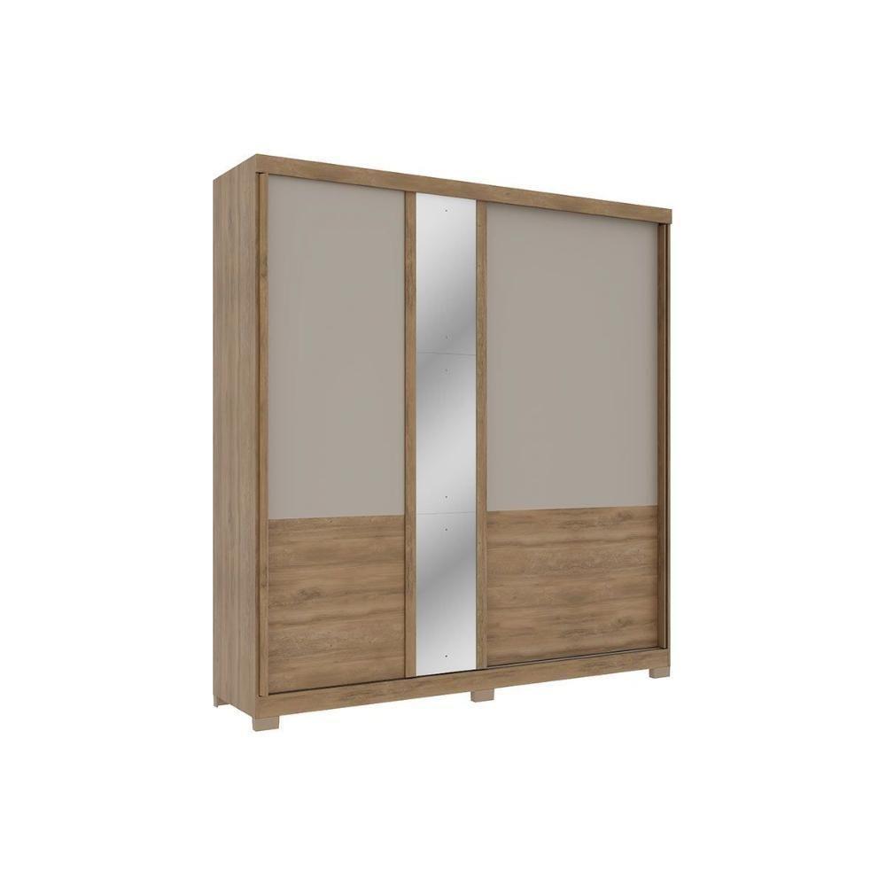 Guarda Roupa Casal 2 Portas De Correr (1 C/ Espelho) E 4 Gavetas Búzios 1179 Flex Freijo Ou Freijo Avela - Carraro - 5