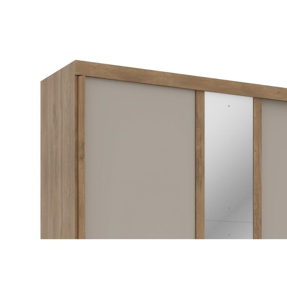 Guarda Roupa Casal 2 Portas De Correr (1 C/ Espelho) E 4 Gavetas Búzios 1179 Flex Freijo Ou Freijo Avela - Carraro - 6