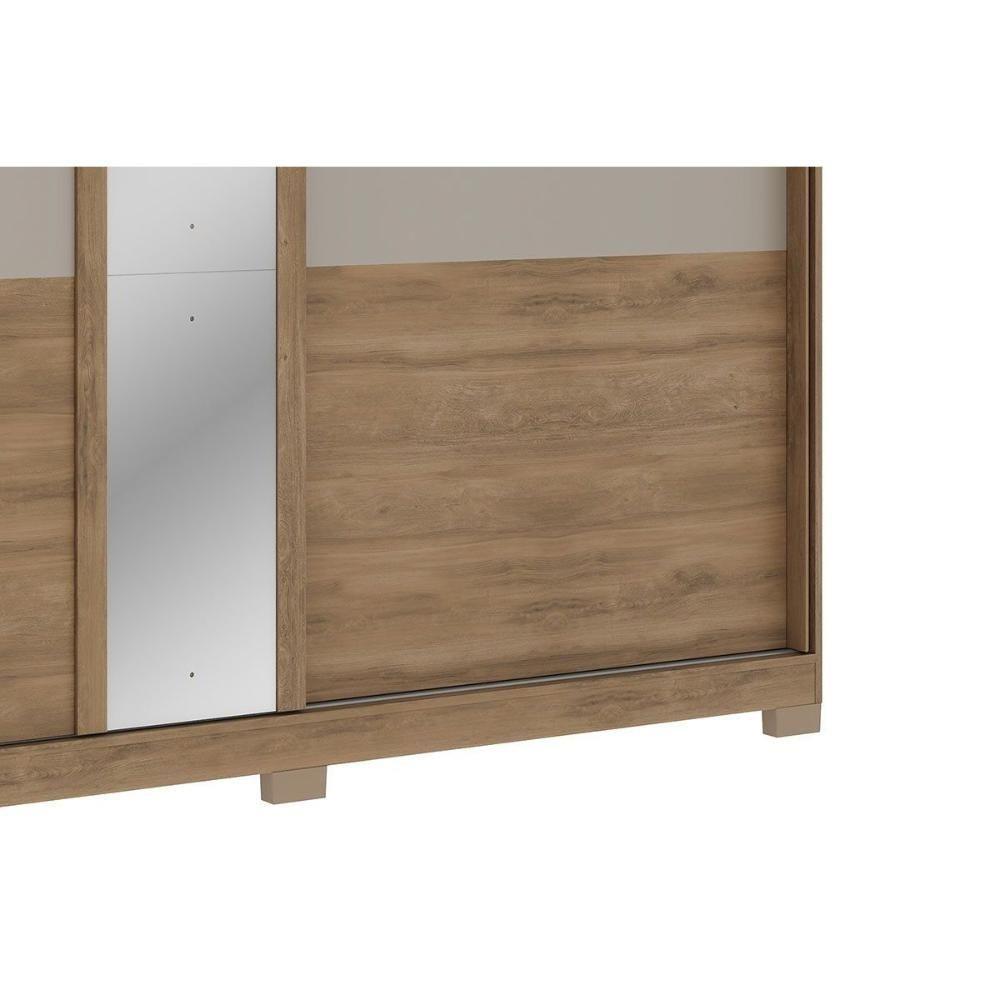Guarda Roupa Casal 2 Portas De Correr (1 C/ Espelho) E 4 Gavetas Búzios 1179 Flex Freijo Ou Freijo Avela - Carraro - 7