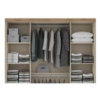 Guarda Roupa Casal 2 Portas De Correr (1 C/ Espelho) E 4 Gavetas Búzios 1179 Flex Freijo Ou Freijo Avela - Carraro - 9