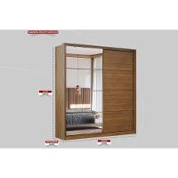 Guarda Roupa Casal 2 Portas De Correr (1 C/ Espelho) E 3 Gavetas Belga Nogueira Touch/preto Prime - Demóbile - 2