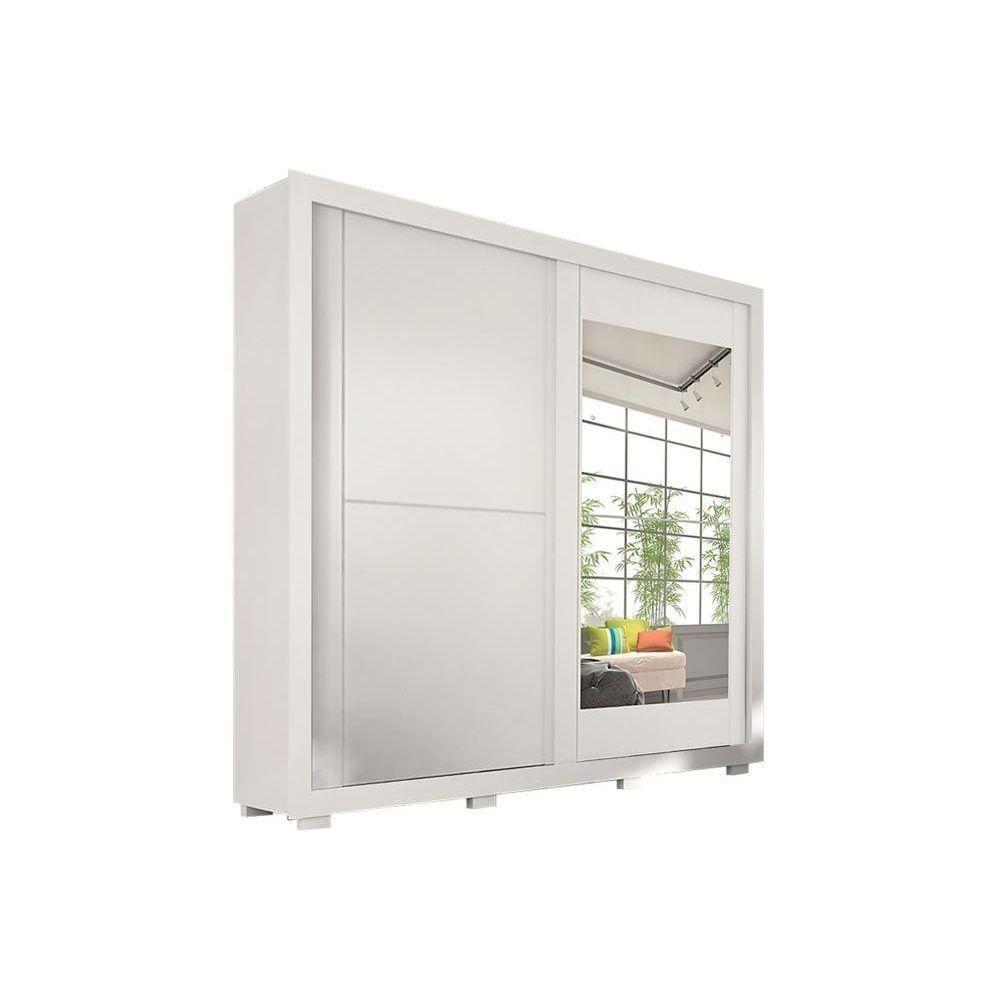 Guarda Roupa Casal 2 Portas De Correr (1 C/ Espelho) E 3 Gavetas Nicole Flex Cinamomo/cinamomo Ou Off White - Acp - 4