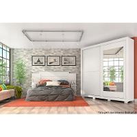 Guarda Roupa Casal 2 Portas De Correr (1 C/ Espelho) E 3 Gavetas Nicole Flex Cinamomo/cinamomo Ou Off White - Acp - 7