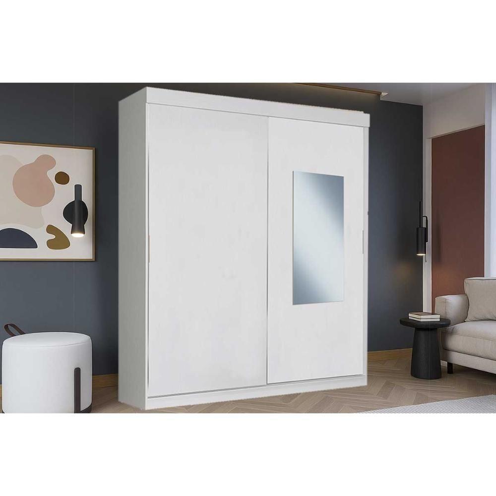 Guarda Roupa Casal 2 Portas De Correr (1 C/ Espelho) E 2 Gavetas Ph 16932 Branco - Herval - 1