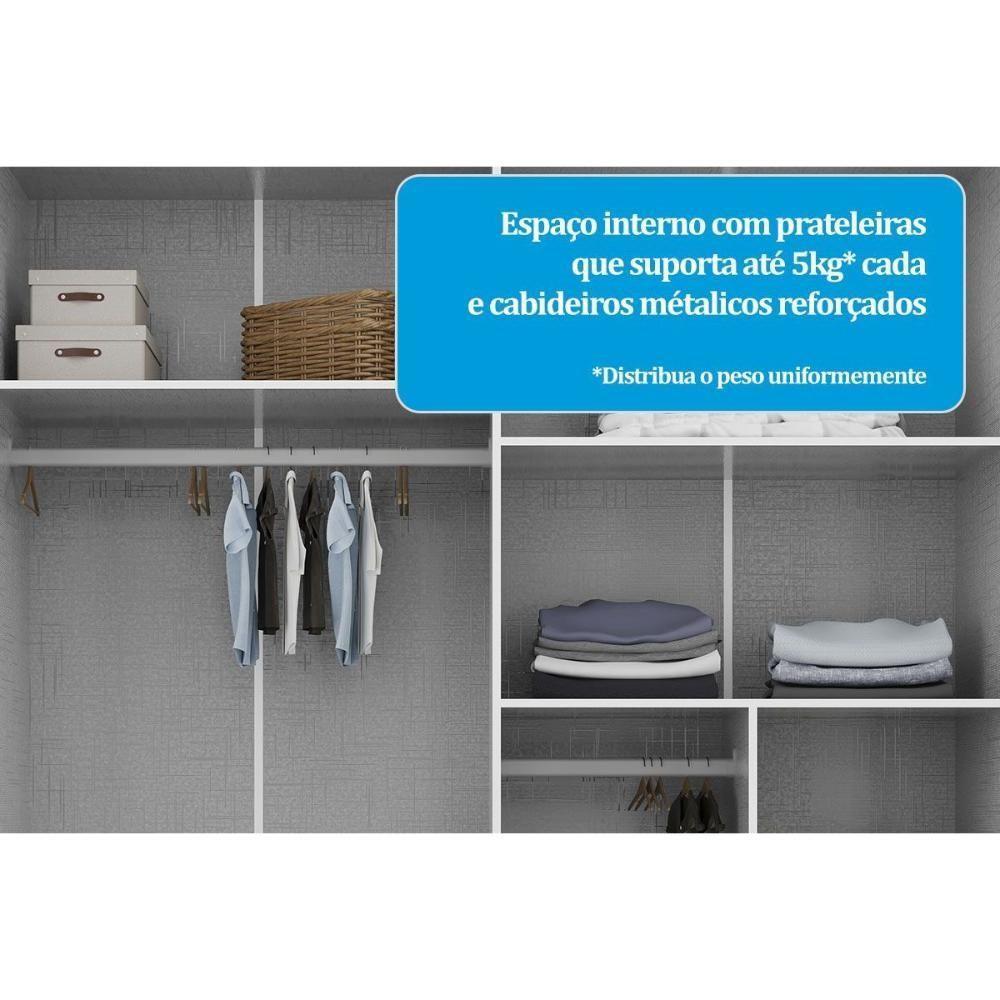 Guarda Roupa Bebê C/ 4 Portas (2 Cristal) E 4 Gavetas êlo Branco - Peroba - 8
