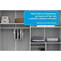 Guarda Roupa Bebê C/ 4 Portas (2 Cristal) E 4 Gavetas êlo Branco - Peroba - 8