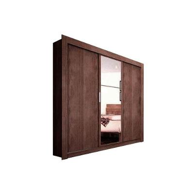 Guarda Roupa Casal PH 1681 3 Portas de Correr 2 Gavetas Nogueira MDP Herval