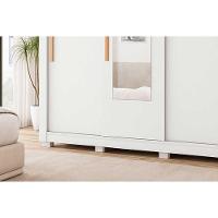 Guarda Roupa Casal 3 Portas De Correr (1 C/ Espelho) E 2 Gavetas Chile Lamina Mel/cacao - Caemmun - 7