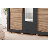 Guarda Roupa Casal 3 Portas De Correr (1 C/ Espelho) E 2 Gavetas Chile Branco - Caemmun