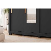 Guarda Roupa Casal 3 Portas De Correr (1 C/ Espelho) E 2 Gavetas Chile Branco - Caemmun - 6