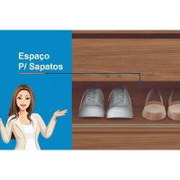 Guarda Roupa Casal 3 Portas De Correr (1 C/ Espelho) E 2 Gavetas C/ Pés Maringá Jatobá - Santos Andirá - 2