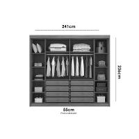 Guarda Roupa Casal 2 Portas E 8 Gavetas Belmonte/brusque Neve - Novo Horizonte