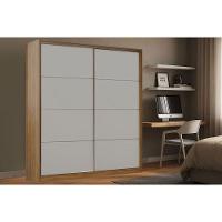 Guarda Roupa Casal 2 Portas De Correr E 3 Gavetas Belga Amendola/grafito - Demóbile - 1