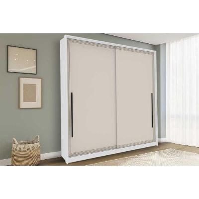 Guarda Roupa Casal 2 Portas De Correr E 2 Gavetas Valência Branco/creme - Politorno