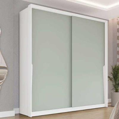 Guarda Roupa Casal 2 Portas De Correr E 2 Gavetas Porto Branco/verde - Politorno